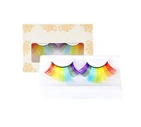 Rainbow False Eyelashes,DIY Lash Extension,3D Volume Fake Eyelash Strips, Exaggerated False Eyelashes Party Stage Cosplay Accessory for Performance