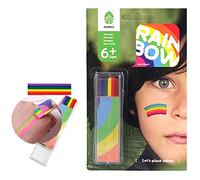 Rainbow Fan Brush Face Paint Colored Body Tattoo Paint Stick Crayon Rainbow Flag Face & Body Paint Brush Pigment Pen for Kids Adults Gay Pride Celebrations Halloween Birthday Party Festivals Makeup
