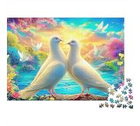 Rainbow Feather 1000 Piece Sturdy Cardboard Jigsaw Puzzle Set for Adults Kids 12+,Love Doves,Fun Present Activity Wall Decor Mind Relaxation 70x50cm/1000pcs