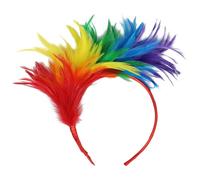Rainbow Feather Headband, Pride Headband, LGBT Gay Pride Accessories, Vibrant LGBT Hair Accessories for Costume, Fancy Dress, and Outfit Styling, Perfect for Women, Girls and Adults