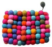 Rainbow felt ball purse - 100% fairtrade felt - Handmade in Kathmandu, high in the Himalaya