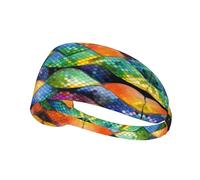 Rainbow Fish Scale Elastic Exercise Headband Light Comfort Absorb Sweat Breathable for Outdoor Sports Wearing