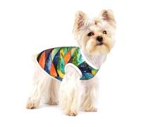 Rainbow Fish Scale Full Print Cotton Pet Vest S Dog Cat Clothes Soft Elastic Breathable Pullover Pet
