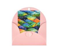 Rainbow Fish Scale Greeting Card, 4x6 Inches, Heart-Shaped Envelope Packaging, &Suitable For All Occasions.