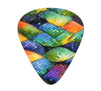 Rainbow Fish Scale Guitar picks in thin, medium, and thick sizes, 12-piece set, suitable for electric guitar and various instruments