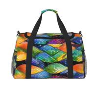 Rainbow Fish Scale Hand Travel Bag.Fashionable Design, Large Storage Capacity, Suitable For Business Trips And Short Trips., Black, One Size