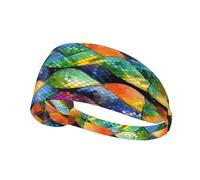 Rainbow Fish Scale Headbands for Women Men, Funny Elastic Sweat Bands,for Running, Cycling, Basketball