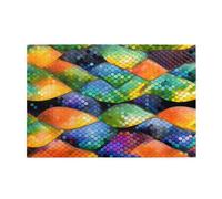 Rainbow Fish Scale Horizontal Wooden Jigsaw Puzzle 1000 Pieces Relax and Improve Hands on Skills and Concentration