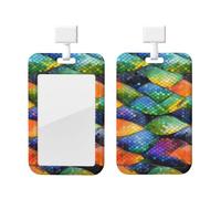 Rainbow Fish Scale Lanyard Badge case, Stylish ID Badge Holder, Perfect for Teachers, Journalists, Doctors Office Gifts