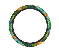 Rainbow Fish Scale Printed elastic steering wheel cover Durable, soft and thick, suitable for cars, SUVs and trucks, etc.