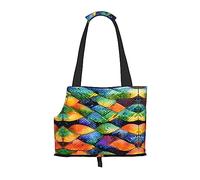 Rainbow Fish Scale Printed Pet Shoulder Bag, Specially Designed for Small Dogs and Cats, Multifunctional Shoulder and Handbag