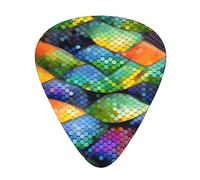 Rainbow Fish Scale Printed pick set - 12 pieces, thin, medium and thick guitar picks, suitable for guitar, bass, electric guitar and ukulele