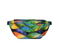Rainbow Fish Scale Prints Adjustable running waist bag crossbody bag lightweight and comfortable suitable for fitness jogging travel