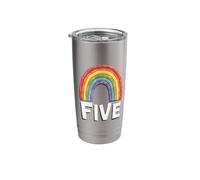 Rainbow Five Birthday Celebration Stainless Steel Insulated Tumbler