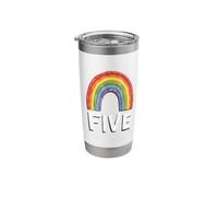Rainbow Five Birthday Celebration Stainless Steel Insulated Tumbler