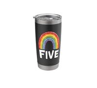 Rainbow Five Birthday Celebration Stainless Steel Insulated Tumbler