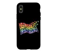 Rainbow Flag Butterflies Gay Pride Month Art Homosexuality Case for iPhone X/XS