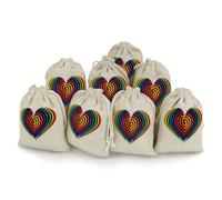 Rainbow Flag Color Heart Gift Bags Personalized Small Drawstring Bags Pouch