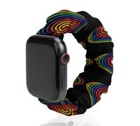 Rainbow Flag Color Heart Watch Bands Elastic Straps Wristbands Replacement Sports Strap Compatible with Apple Watch 42mm/44mm