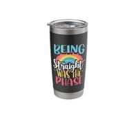 Rainbow Flag Equality Being Straight was the Phase LGBTQ Stainless Steel Insulated Tumbler