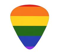 (Rainbow Flag) Guitar Picks Set Of 12 With Transparent Plastic Box For Bass Electric And Acoustic Guitars Ukulele