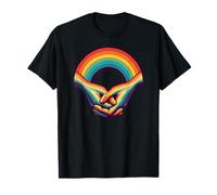 Rainbow Flag "Hand In Hand" Gay Pride LGBTQ Awareness Unity T-Shirt