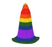 Rainbow Flag Hooded Cape For Teenagers, Unisex Cloak Robe Hooded Halloween Costume Satin Witches Vampire Cloak Fancy Dress Up Children