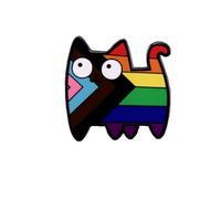 Rainbow Flag LGBT Pride Brooch Pin - Bisexual Cat Brooch Pin - Animal Lapel Pin - Pride Gay Jewelry - Fashion Accessories Gift