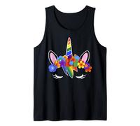 Rainbow Flag - LGBT Pride Gay Unicorn Face Tank Top