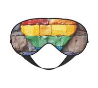 Rainbow Flag On Wall Print Sleep Mask Silk-Like Eye Mask Sleeping Eye Mask for Women Men for Travel Sleep Relaxation