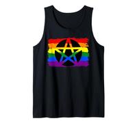 Rainbow Flag Pentagram Goth LGBTQ Gay Pride Pentacle Tank Top