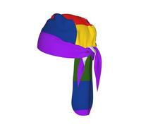 Rainbow Flag Print Cycling Headwrap Under Helmet Skull Cap Sweat Wicking Quick Dry for Patriotic Event Gift