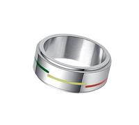 Rainbow Flag Ring Rotatable Stainless Steel Silver for Gay Party Wear