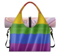 Rainbow Flag Sports Duffle Bag with Shoe Compartment Rainbow Gay Pride Weekend Overnight Bags Tote Cabin Luggage Bag for Gym Yoga Travel