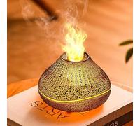 Rainbow Flame Aroma Diffuser: 7-Color LED Mood Light, Safe Flameless Atmosphere, Quiet Humidifier with Auto Shut-Off, Timer & Nightlight for Home/Office