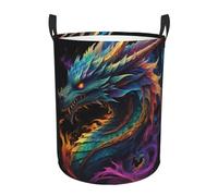 Rainbow Flame Dragon Laundry Basket Hamper Kids Storage Basket Toy Organizer Bin For Bedroom, Bathroom, College Dorms, Boys And Girls