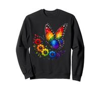 Rainbow Floral Butterfly LGBTQ Awareness Pride Month Sweatshirt