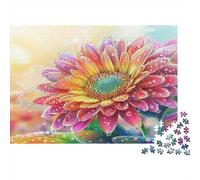Rainbow Flower Art 1000 Piece Large Rainbow Sunflower Artwork Jigsaw Puzzles for Adults And Kids Challenging Games 1000 Pieces Fun, Challenging & Brainteasing Adults Challenge High Difficulty 38x26cm/