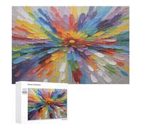 Rainbow Flower Art Painting 1000 Piece Brain Challenging Puzzle for Game Night, Family, Friends Jigsaw Puzzle for Adults and Families Greaty Family Game Night Activity