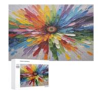 Rainbow Flower Art Painting 1000 Piece Welcome Christmas Jigsaw Puzzle Unique Gifts Pieces Puzzles for Adults and Kids Puzzle Gift for Family, Wedding, Graduation, Friends