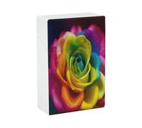 Rainbow Flower Cigarette Case Normal Size 20 Capacity, Waterproof Anti-Crush Cigarette Holder Case, Push Open Travel Cigarette Box Smoking Accessories for Men Women Smoker