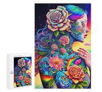 Rainbow Flower Goddess, 1000 PCS Adult Tabletop Puzzle, Gift for Puzzle Lovers; for Couples, Friends And Family