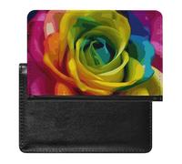 Rainbow Flower Passport Holder Unisex-adult Waterproof Travel Passport Cover Wallet Card Case Documents Organizer Protector Holder