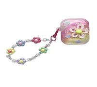 Rainbow Flower Pattern Protective Cover with Pendant Case for AirPods Pro 2nd Generation 2022