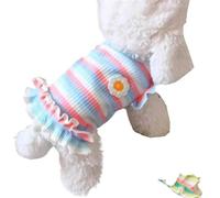 Rainbow Flower Pet Dress - Cute Summer Cooling Clothes for Small Dogs and Cats(Blue,S)