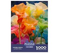Rainbow Flower Puzzle 1000 Pieces Adults Teens Creative Mind Relax Hobby Strong Fit Durable Materials 38x26cm/1000pcs