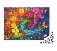 Rainbow Flower Spiral 1000 Piece Jigsaw Puzzle Cognitive Development Party Puzzle Game Cosy Night In Sturdy Paper 38x26cm/1000pcs