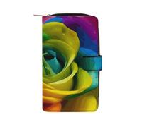 Rainbow Flower Wallet Multifunctional Wallets for Men Compact Wallet Purse Passport Bag