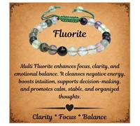 Rainbow Fluorite Bracelet - Healing Crystal Bracelet for Women, Men - Chic Gemstone Bracelets for Men and Women - 8mm Round Bead Bracelets for Spiritual Healing, Protection, Positive Energy