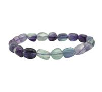 Rainbow Fluorite Gemstone Pebble Nugget Beads Bracelet Sample Strand - 7mm - 10mm